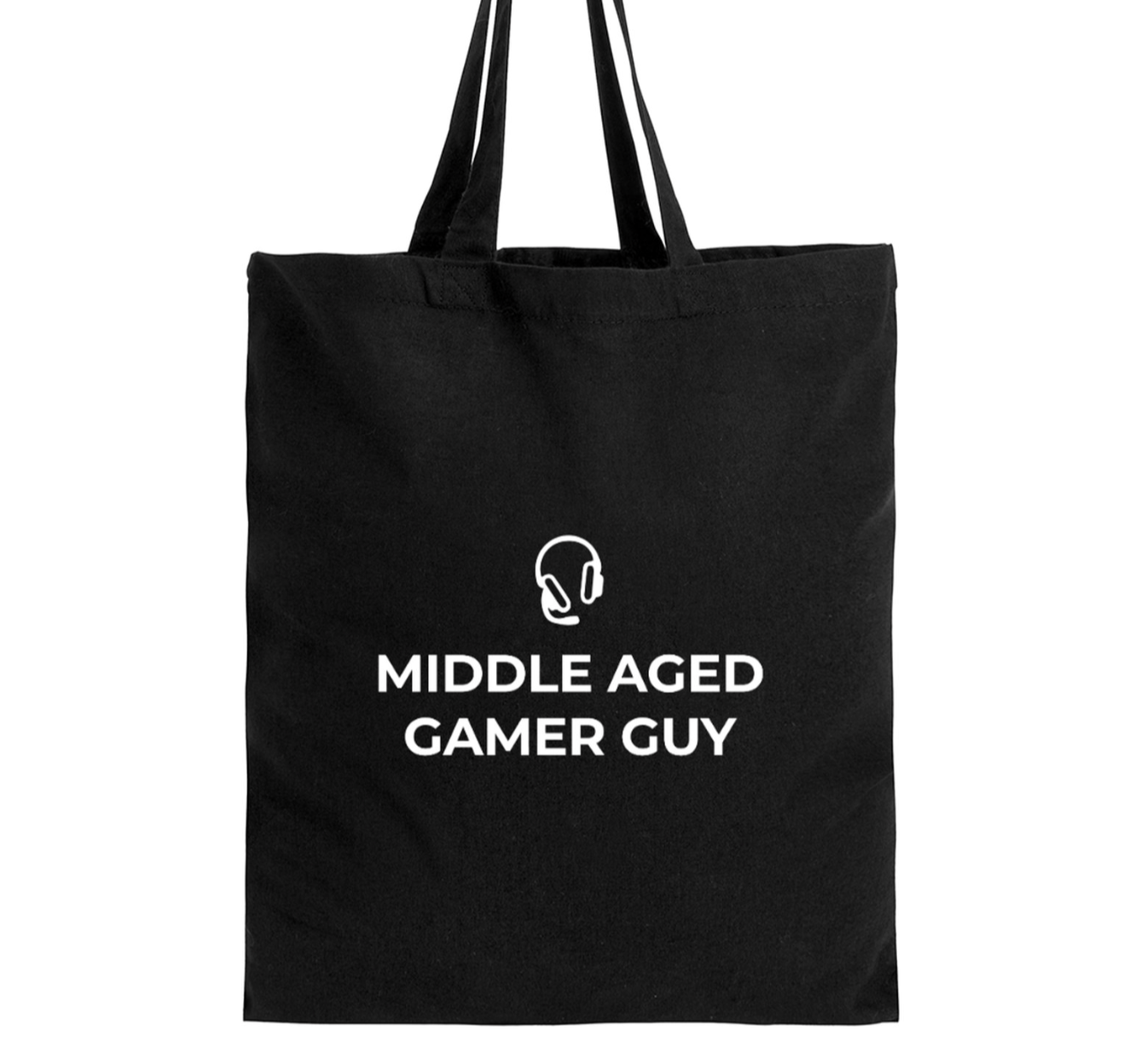 Middle Aged Gamer Guy Logo Tote Bag